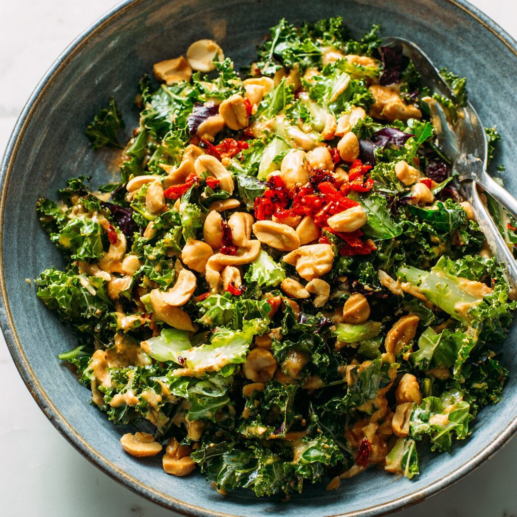 Roasted Peanut Kale Crunch Salad - all moms recipes